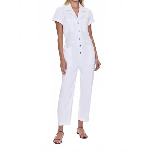 NEW PISTOLA grover relaxed fit jumpsuit in vivid white